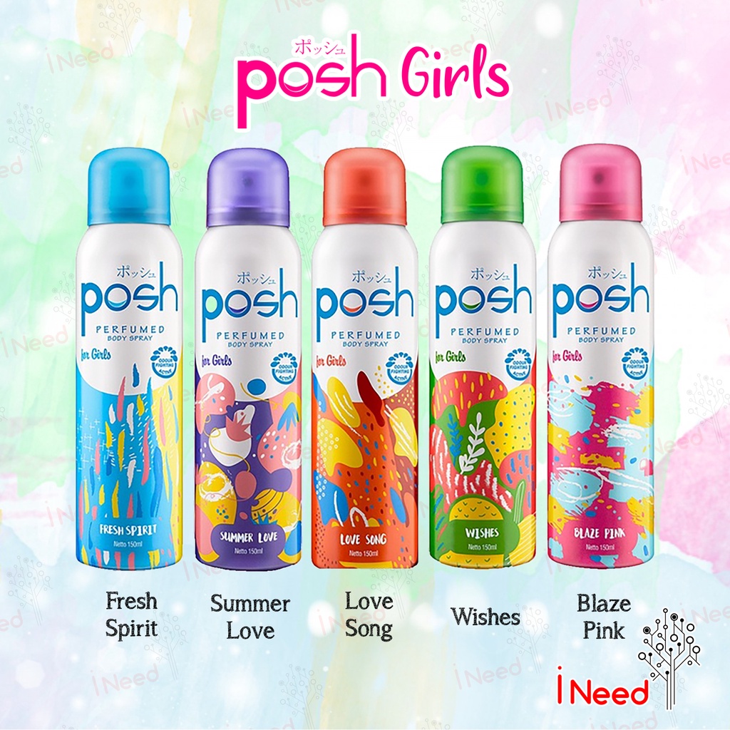 (INEED) Posh Body Spray 150ml Men / Girls Perfumed Pria Wanita Body Spray Botol Cologne 150ml