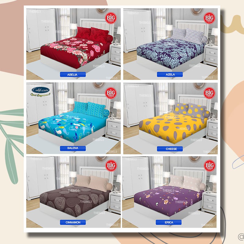 CALIFORNIA Sprei 180x200 /160x200 motif Geo Azela Cheese Hanako heart NARAYA - 180 King 160 Queen SP