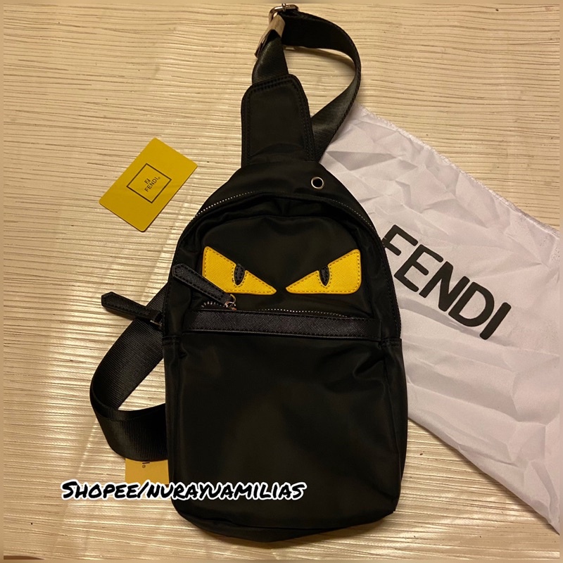 tas selempang kulit Fendi pria import premium tas slempang pria branded import