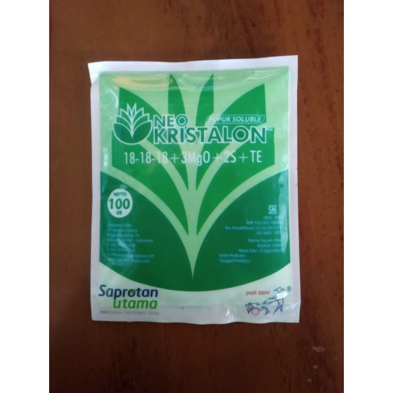 Pupuk Neo Kristalon Hijau 100gram / Neo Kristalon Hijau pupuk Daun
