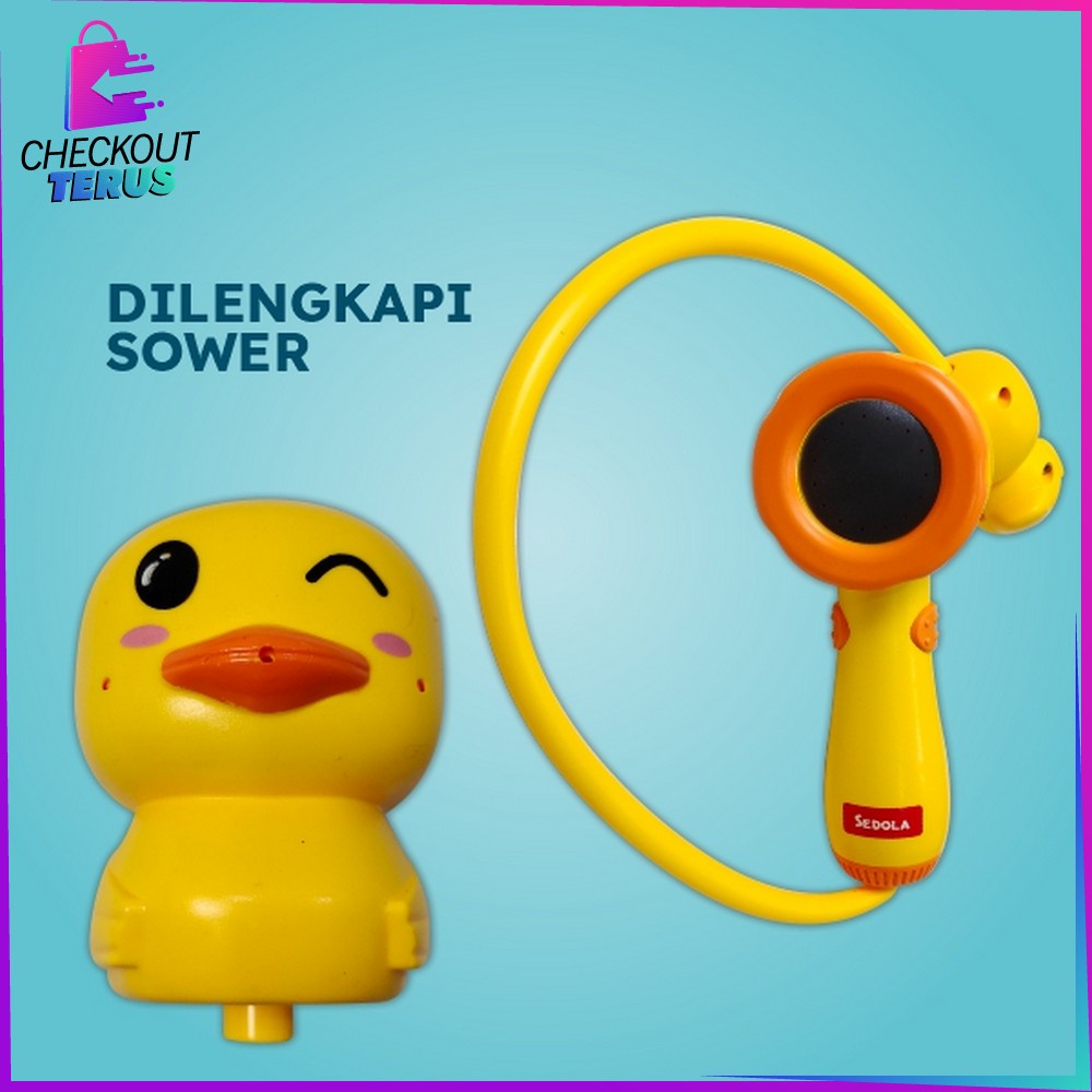 CT M248 M249 Bebek Mainan Mandi Bayi Boneka Bebek Anak Balita Semprotan Shower Air dan Kepala Bebek Lucu