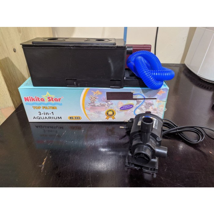 Nikita Star NS 333 Mesin Top Filter Aquarium 3in1 NS-333 Filter Atas Box Pembersih