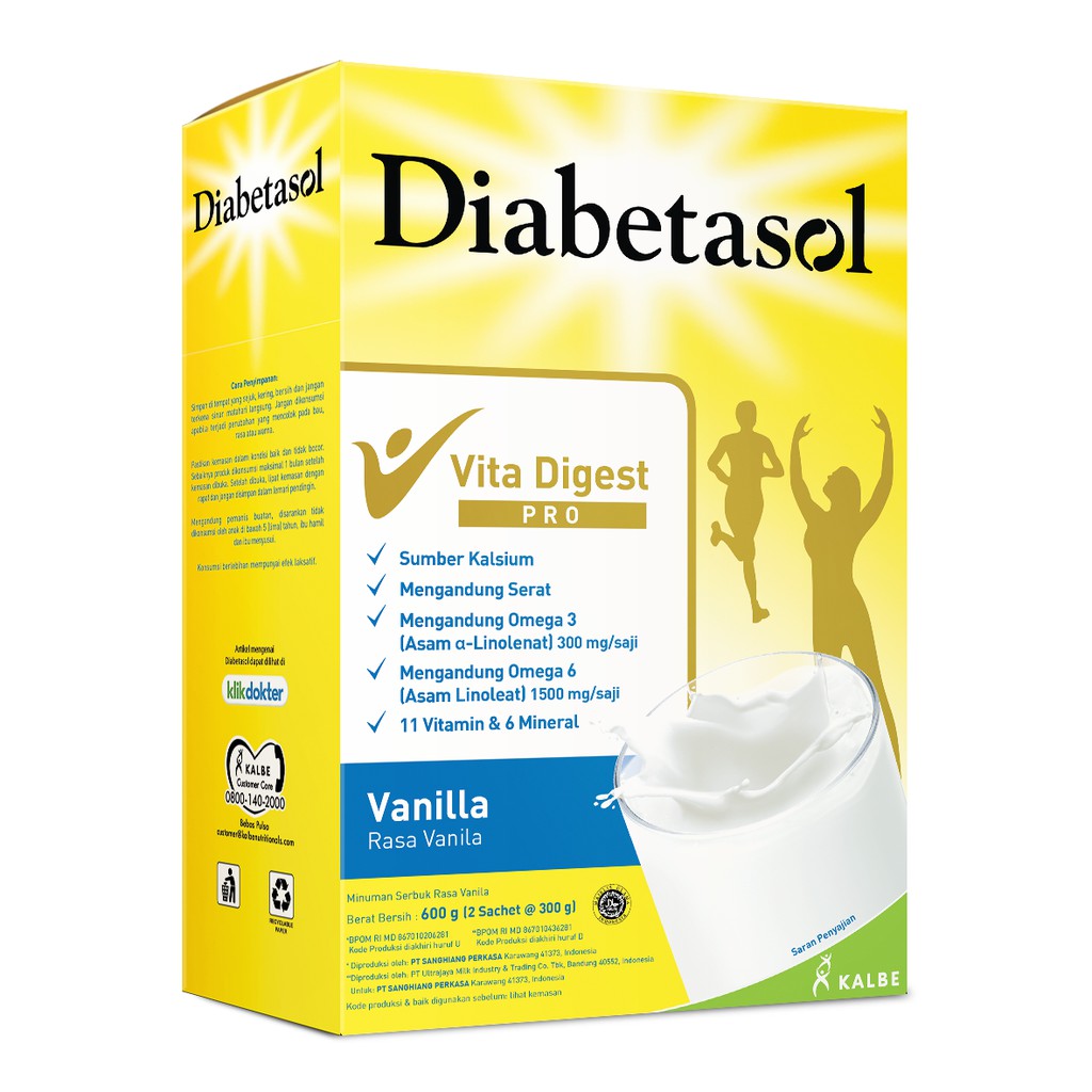 Diabetasol 600 Vanila/ Coklat/ Capucino 600gr / 570GR