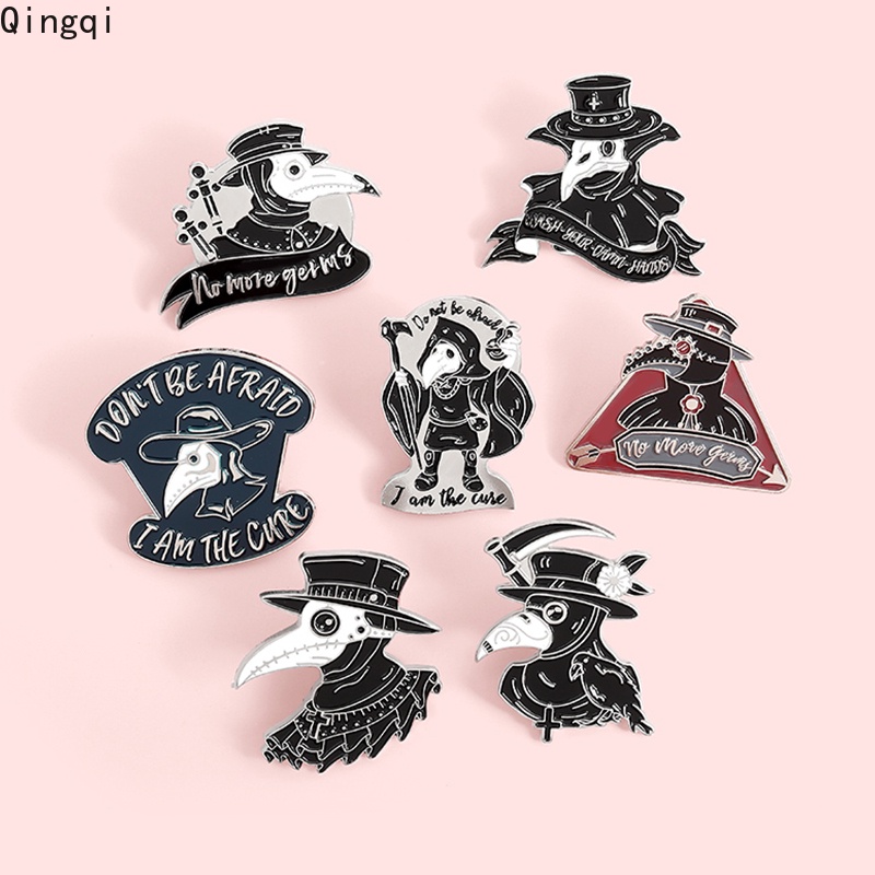 Bros Pin Enamel Desain Plague Doctor Gaya Punk Untuk Hadiah Teman