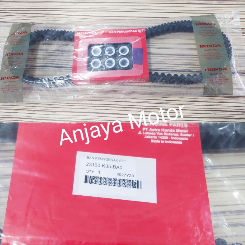 Vbelt fanbelt v-belt vanbelt + roller vario 125 led K35 asli honda