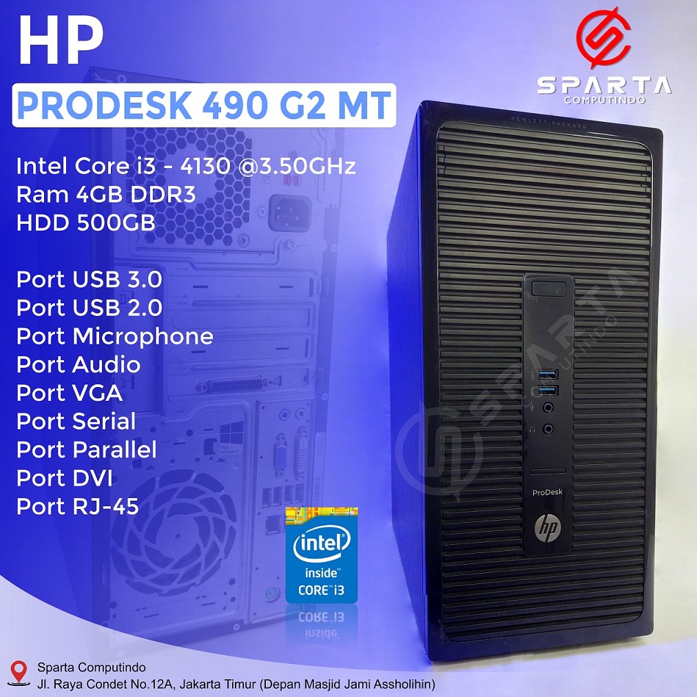 PC Hp Prodesk 490 G2 MT Core i3 Gen 4 Ram 4GB HDD 500GB Murah dan Bergaransi