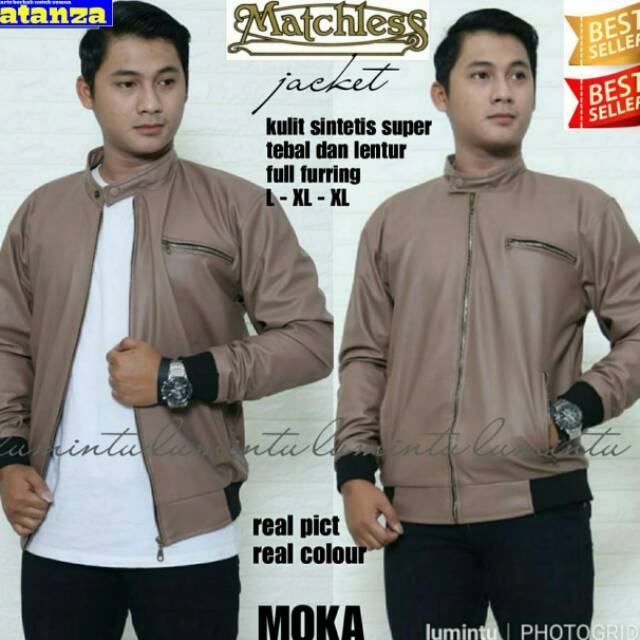 Jaket kulit Matchles bahan Kulit Sintetis Super