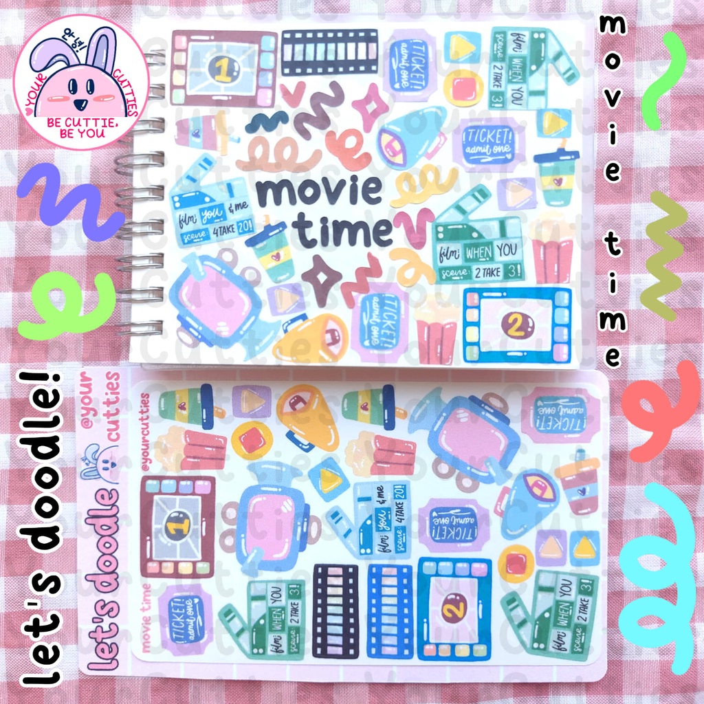 

[SHEET] STIKER JURNAL DOODLE MOVIE TIME AESTHETIC