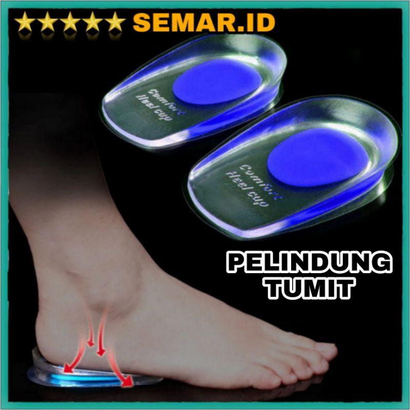 Peninggi Badan Instan 2 cm / Heel Cup Gel Support Insole Alas Tumit Kaki Pad Plantar Facitis Pelindung Tumit