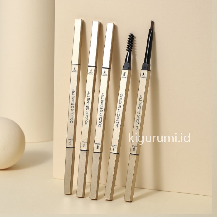 LAMEILA Gold Geometry Colors Double Heads Eyebrows Pensil Alis Membuat Alis Lebih Berwarna Eyebrow LA123