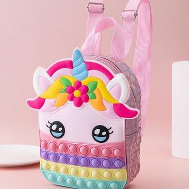 BLA.682823 ‣ - Tas Ransel Pop It Unicorn Makaron Rainbow Murah - Ransel Pop it