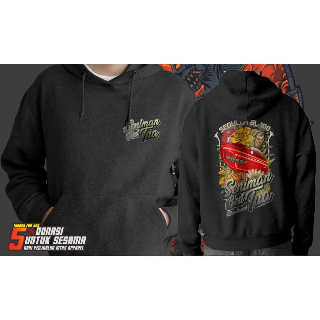 Jual Hoodie Honda Gl 100 Sedulur Seniman Besi Tua Jumper Honda Gank