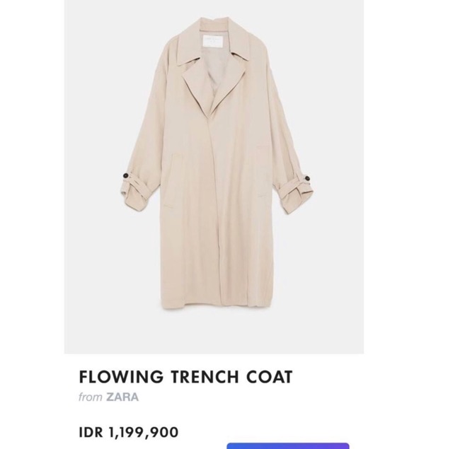 DIJAMIN TERMURAH Zara Flowing Trench Coat / Jacket Winter Branded / Mantel Musim Dingin Wanita