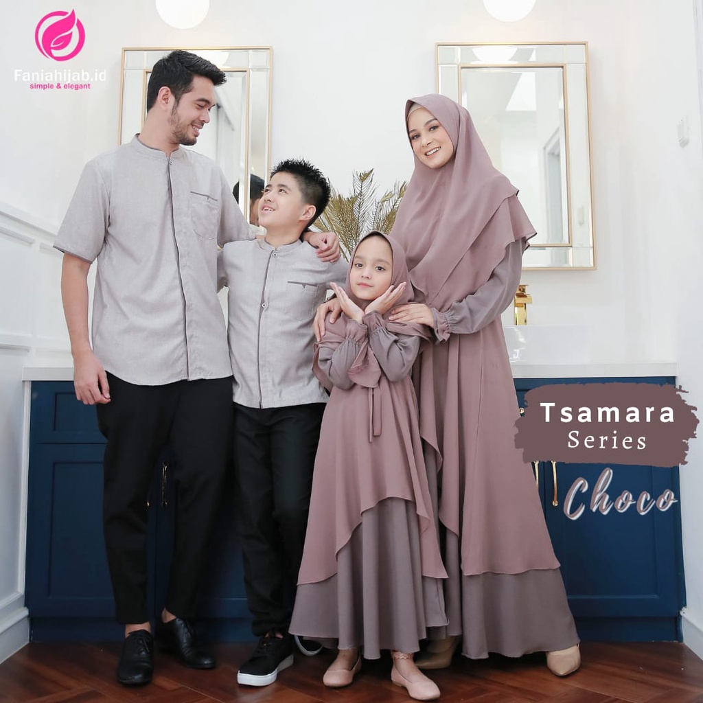 Tsamara Choco Series by Fania Hijab/ Sarimbit fania hijab 2022 /  gamis Tsamara / Koko Tsamara / gam