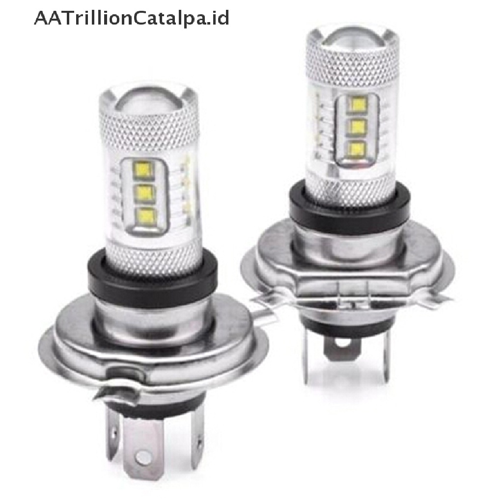 Aatrillioncatalpa 1Pc Lampu Kabut Depan LED H4 9003 80W Hi / Lo 90W Warna Putih