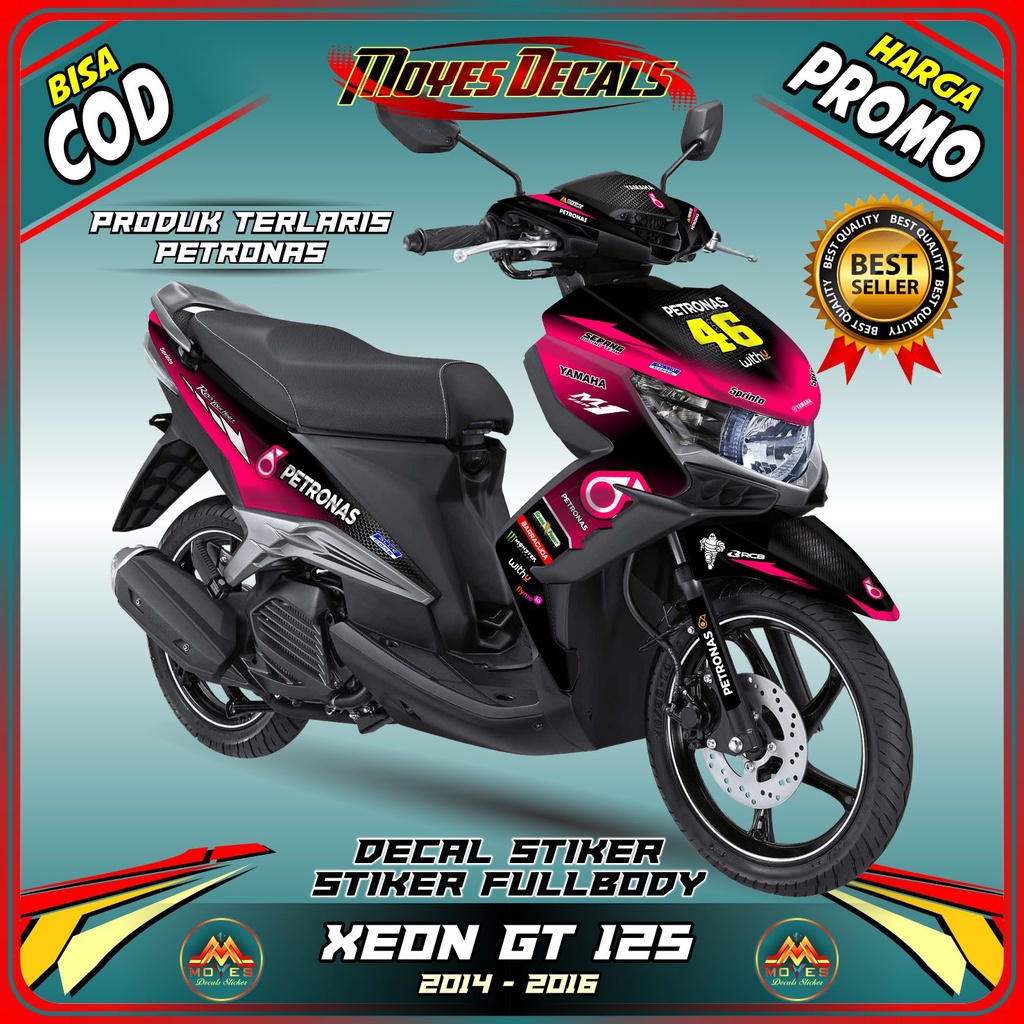 Decal Sticker Yamaha xeon gt 125 full body - Decal stiker motor xeon gt 125 petronas pink