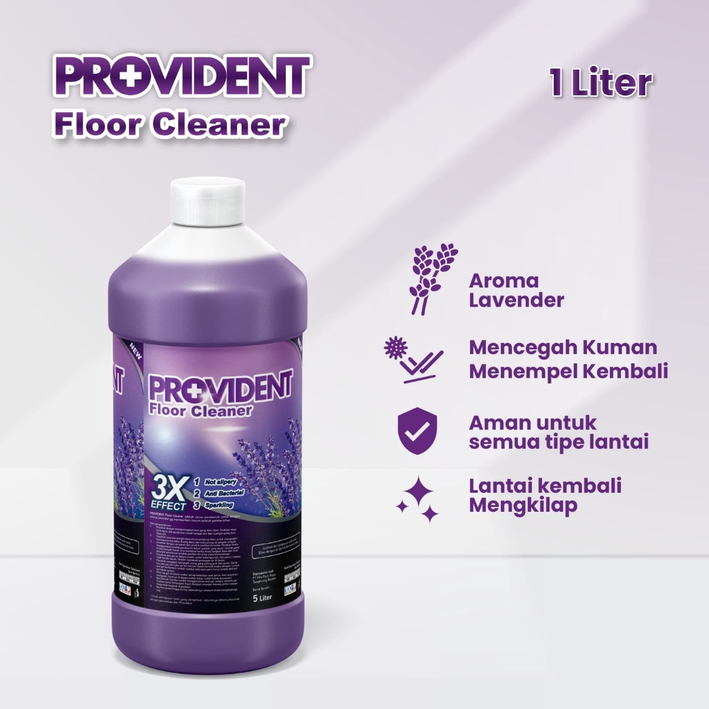 [COD] Provident Pembersih Lantai Floor Cleaner 1 Liter dengan 3 Varian Lavender - Karbol - Sereh