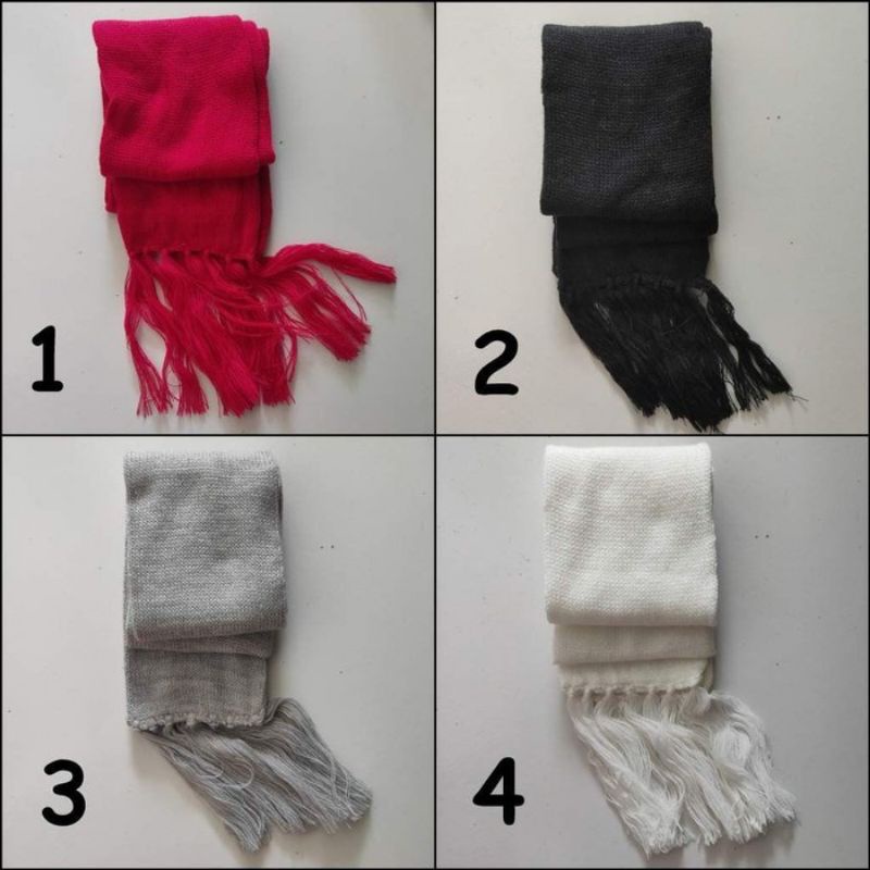 Syal rajut dewasa scarf shawl syal polos