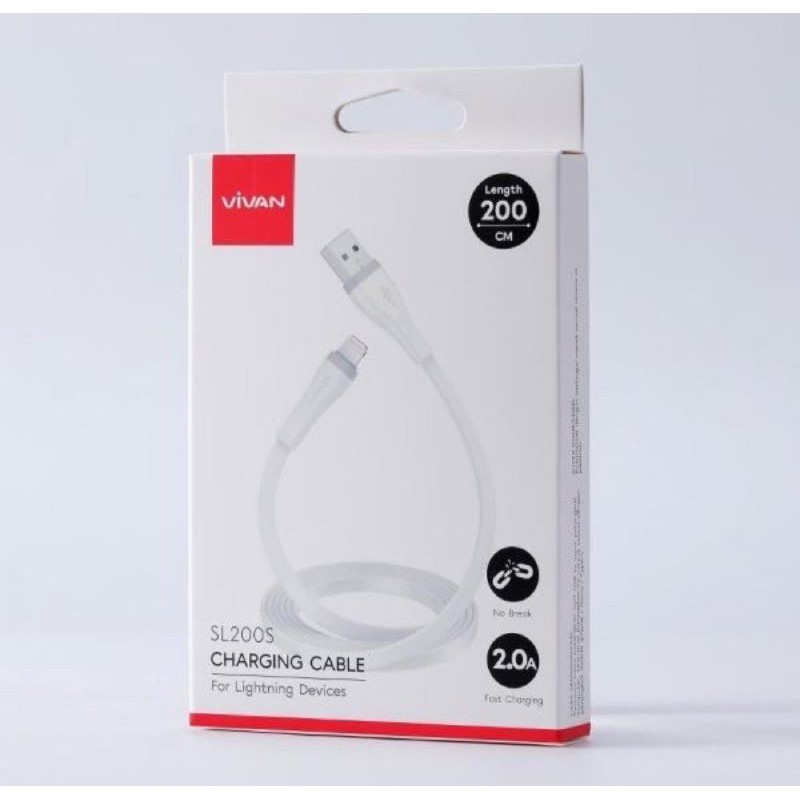 Kabel Data Vivan iPhone SL200s Kabel Charger Casan Vivan iPhone SL200s