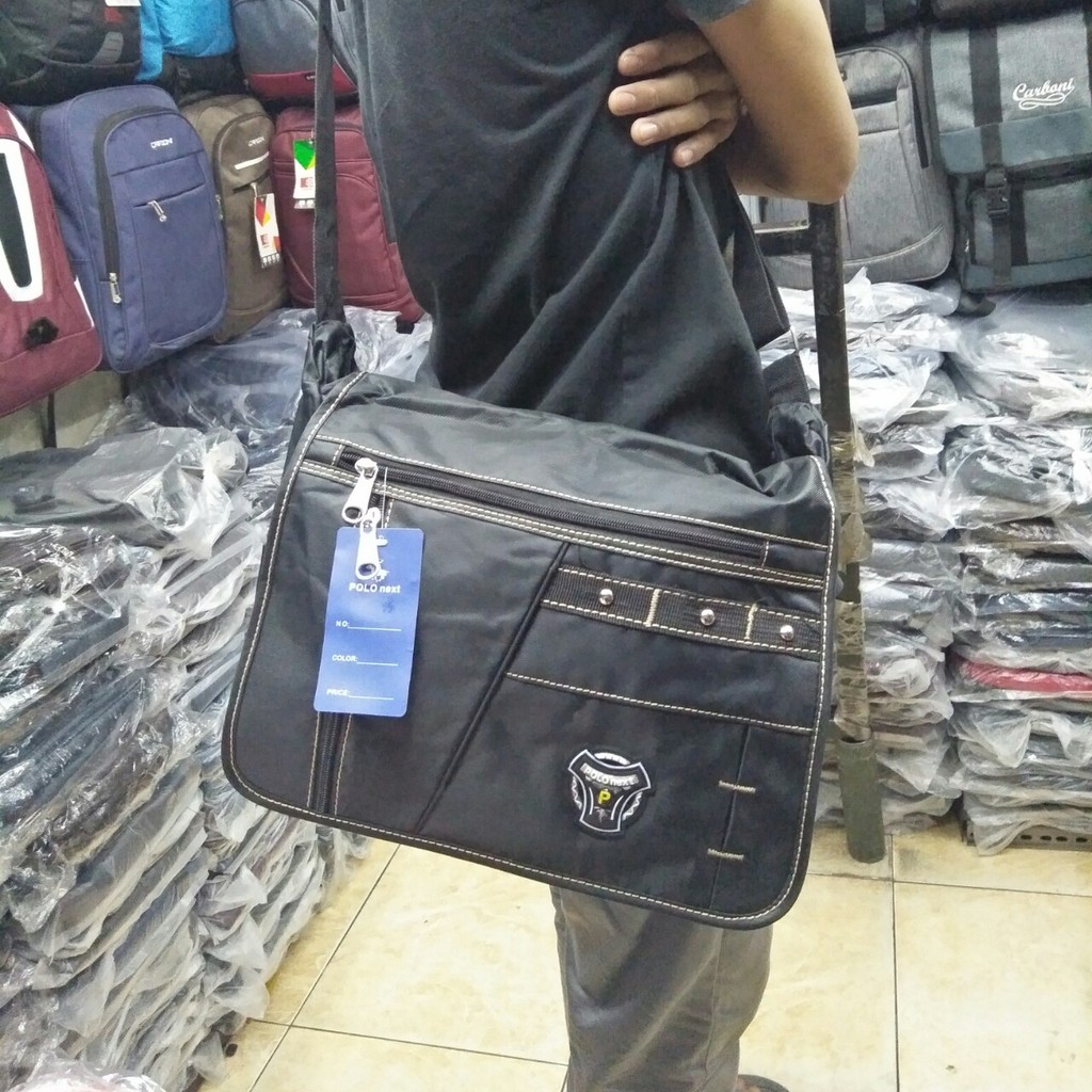 tas selempang pria tas laptop polo next size 15 inchi