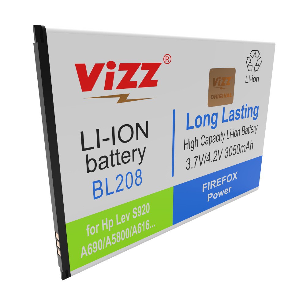 Vizz Baterai Double Power Lenovo BL208, S920/A690E/A5800D/A616