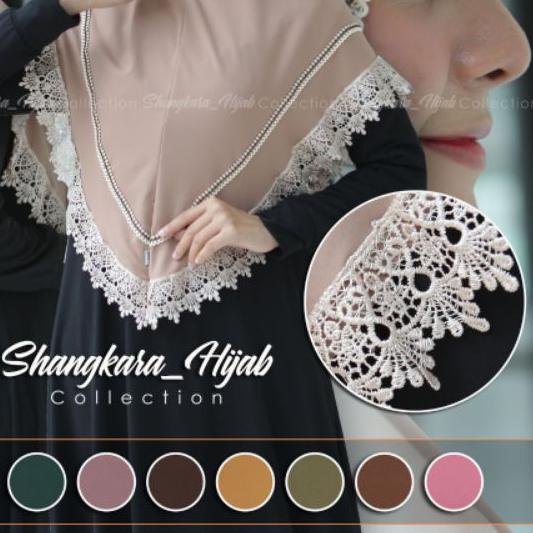 ← Hijab / Jilbab / Kerudung / Bergo / Khimar Instan Jersey Renda List/ Renda Serut Model Bergo Terba