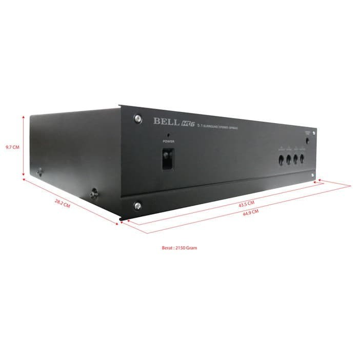 BOX BELL AMPLIFIER 5.1 HR-6 HR6 HR 6 STEREO AMPLIFIER HRSR BELL BGR BOX POWER AMPLI AUDIO 5.1 BELL