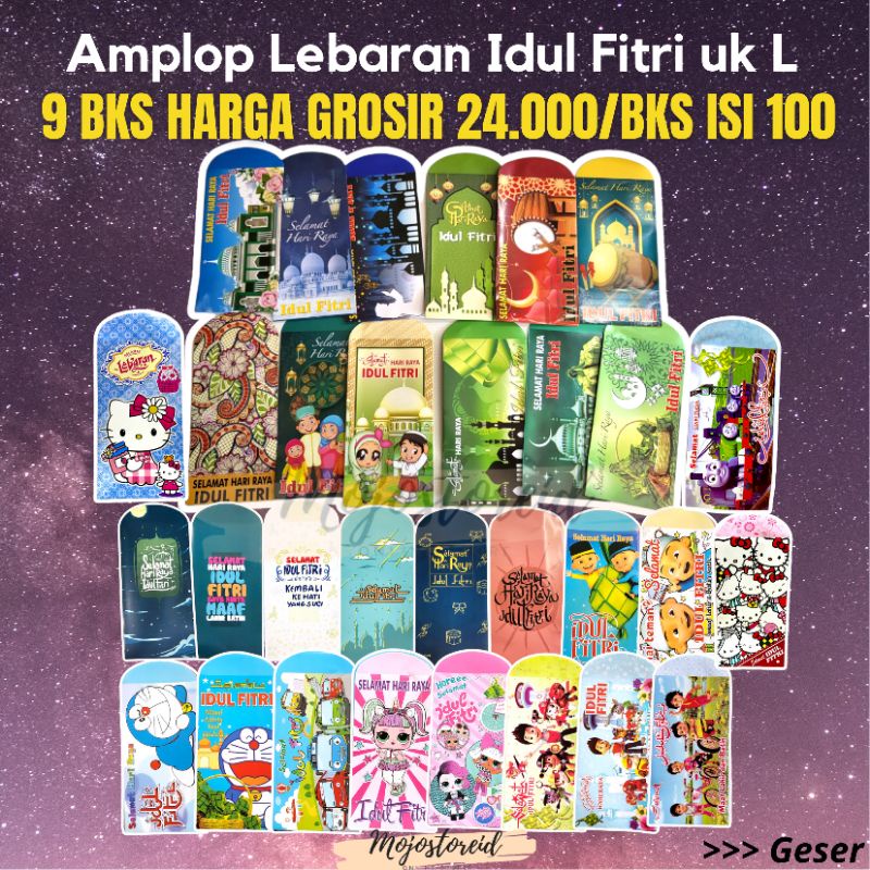 

Amplop Lebaran Idul Fitri 1pak isi 100 uk. L 8,1x15,6cm (Uang Tanpa Lipat)