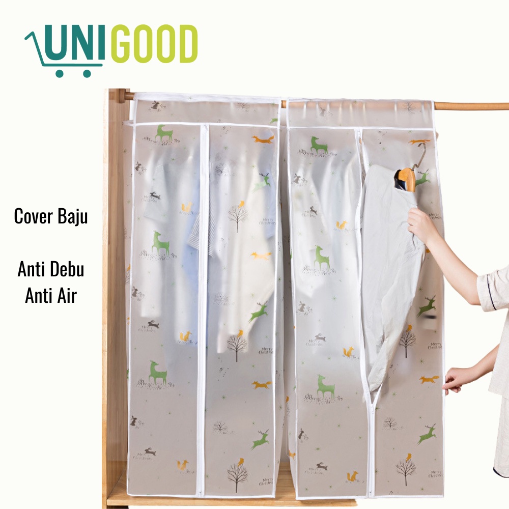 UNIGOOD - Anti-Dust Clothing Cover 3D Gantungan Hanger Baju Pelindung Kemeja Baju Anti Debu Anti Air