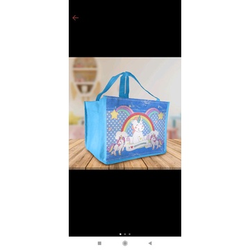 

goodie bag tas ultah anak unicorn blue