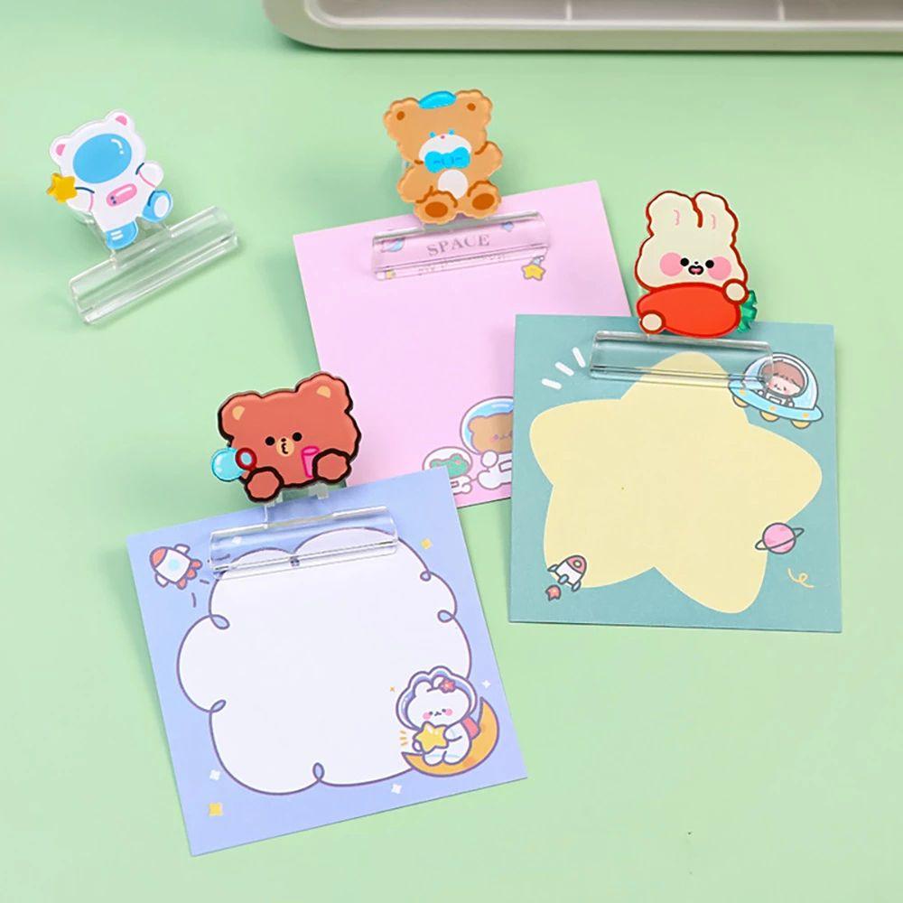 [Elegan] Klip Transparan Hias Bookmark Akrilik Alat Tulis Sekolah Surat Pengikat Perlengkapan Kantor Desktop Organizer Cemilan Sealing Clip