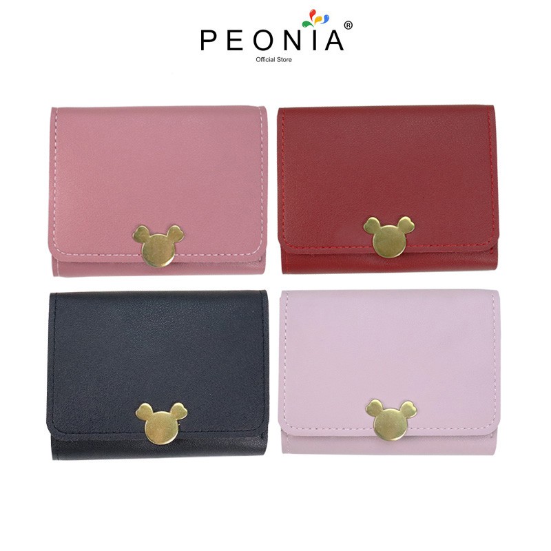 Peonia Dompet  Wanita  Kecil  Lipat Wallet Kartu Import 