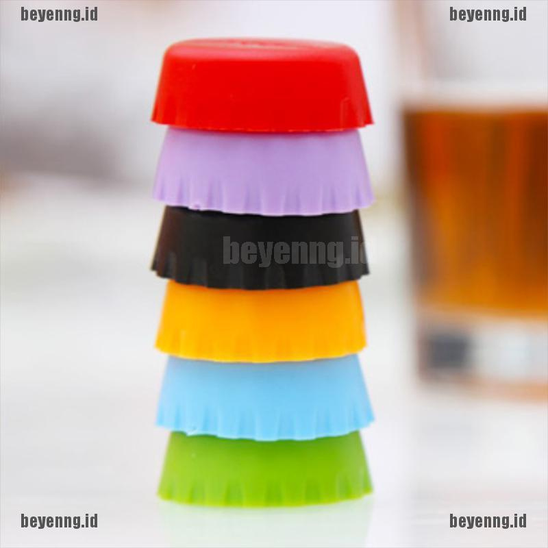 Bey 6pcs Tutup Botol Bir / Soda / Cola / Wine Bahan Silikon Reusable