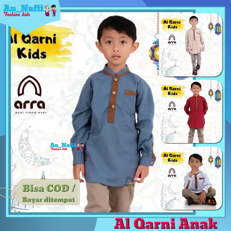 Baju koko kurta pakistan anak laki laki lengan panjang  ARRA Seri AL Qarni umur 3-12 th bahan oxford