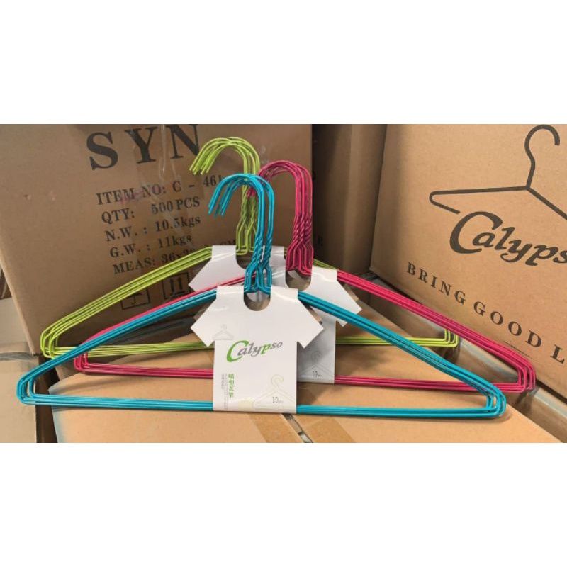 (ISI 10 PCS) HANGER WARNA CALYPSO / HANGER CALYPSO KAWAT WARNA/Calypso Hanger Besi Kawat Stainless S