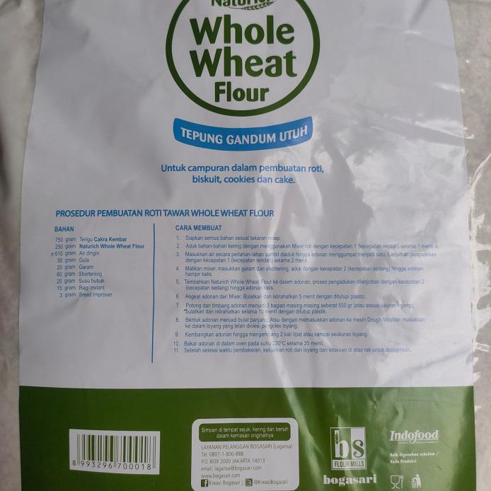 

TEPUNG GANDUM UTUH WHOLE WHEAT FLOUR (WWF) BOGASARI NATURICH 5KG