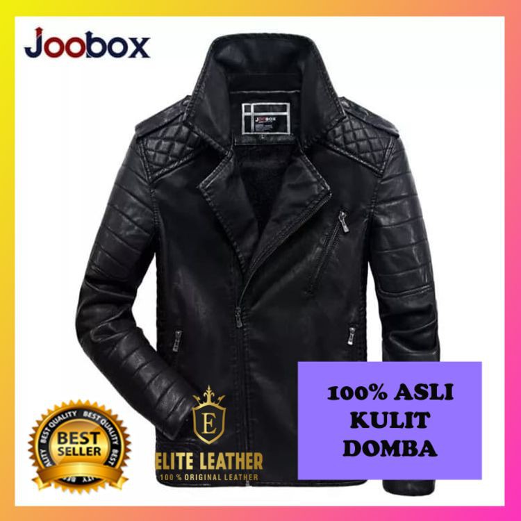 JAKET KULIT PRIA ASLI KULIT DOMBA GARUT KUALITAS SUPER BERKERAH STYLE EL68