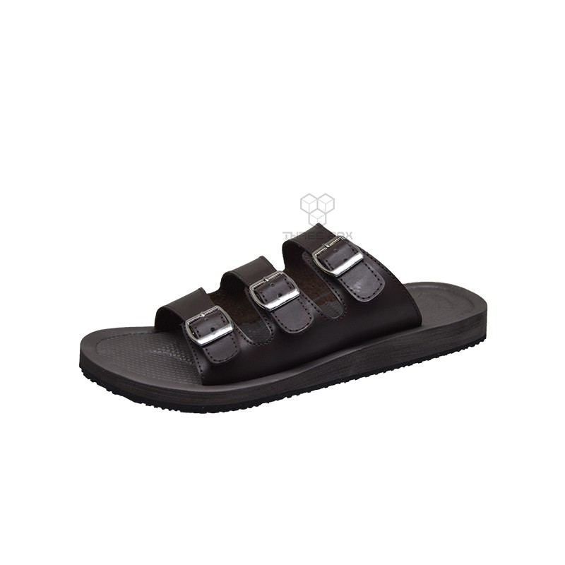 THREE BOX - Sandal Selop Orion Casual Ringan Unisex Brown ORIGINAL