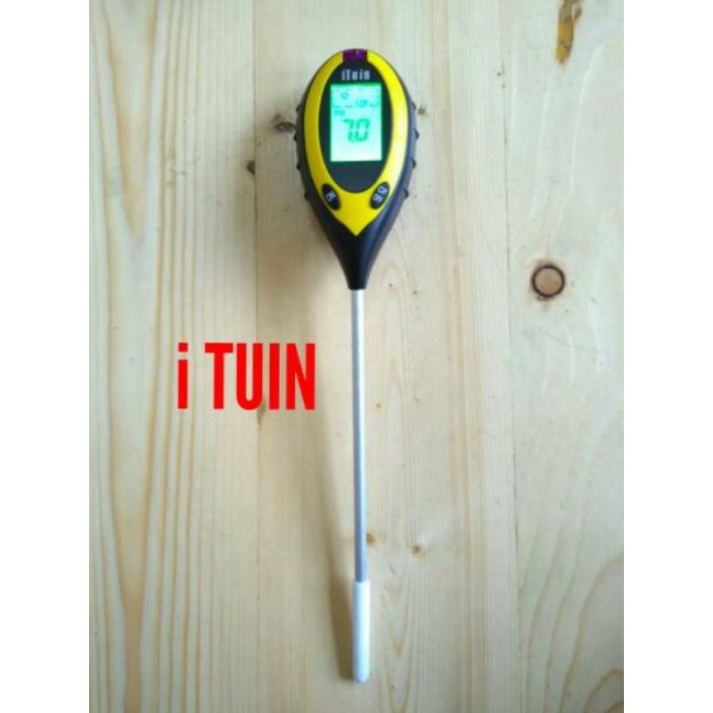 digital Ph Meter tanah soil test 4 in 1 moisture temperature light iTuin asli