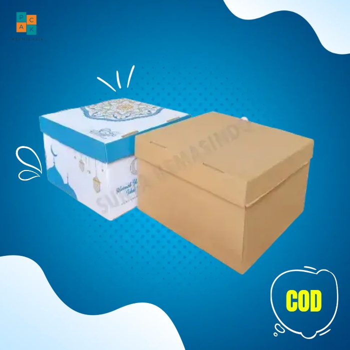 

Box 30x30x20 cm kardus kerdus set top Bot Heebe karton polos Hampers Boneka Buah puding tart