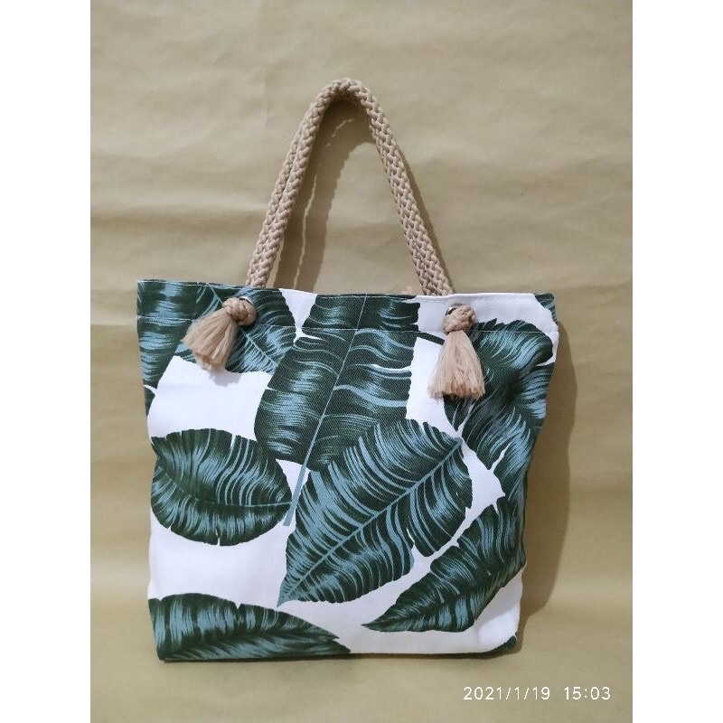 HandBag Kanvas Tali Sumbu / Tas Mukena / Tote Bag Kanvas Kecil