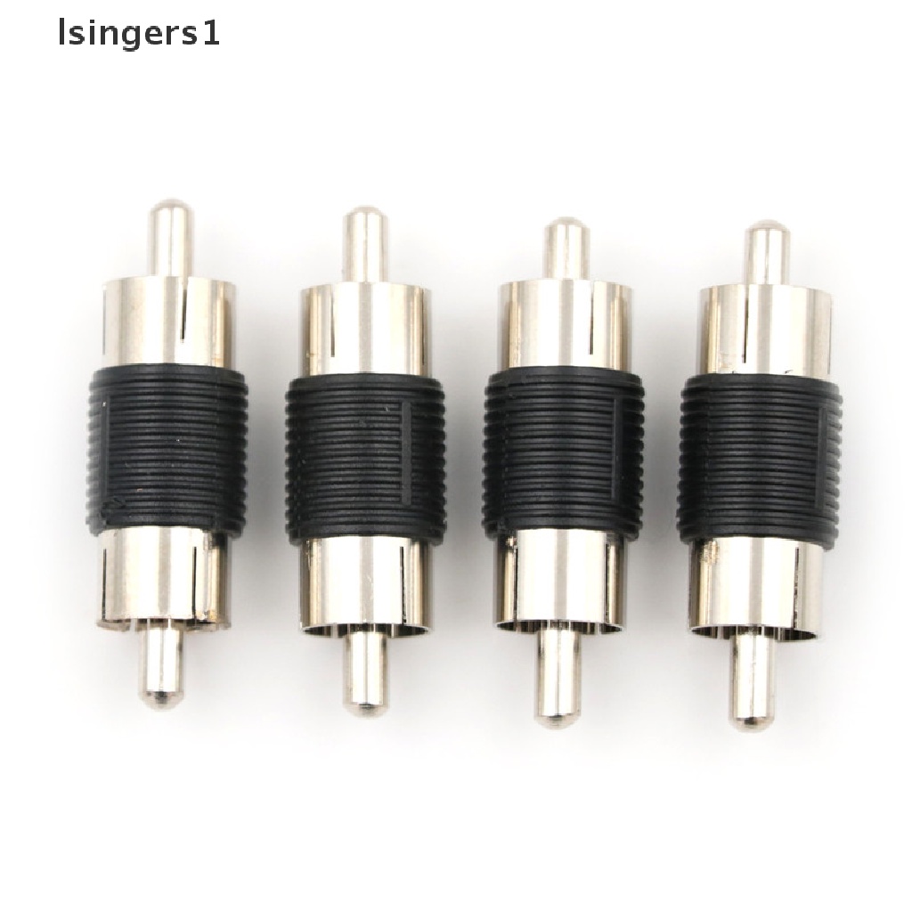 (lsingers1) 4pcs / Set Adaptor Konektor Audio Video AV RCA Male Ke Male Untuk Perlengkapan Rumah