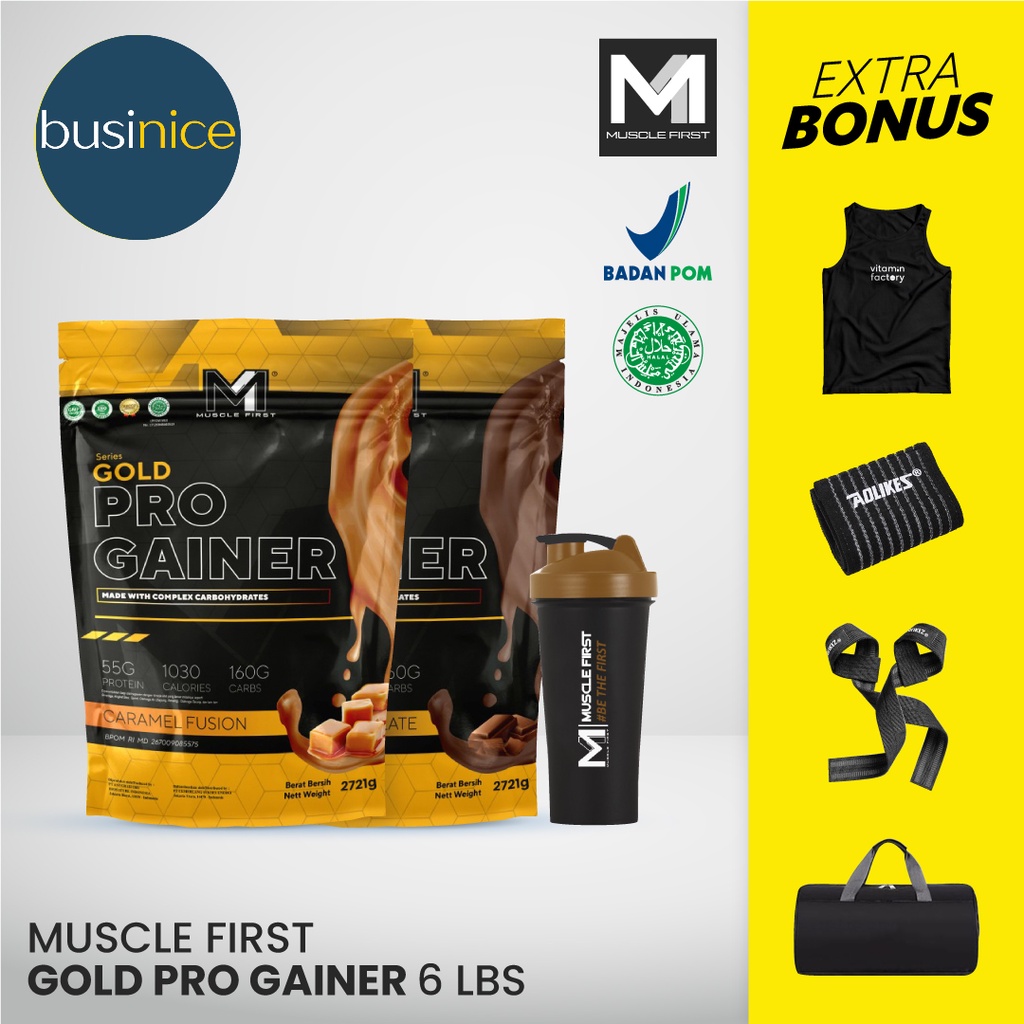 M1 Muscle First Gold Pro Gainer 6 Lbs 6lb 2721g BPOM Halal