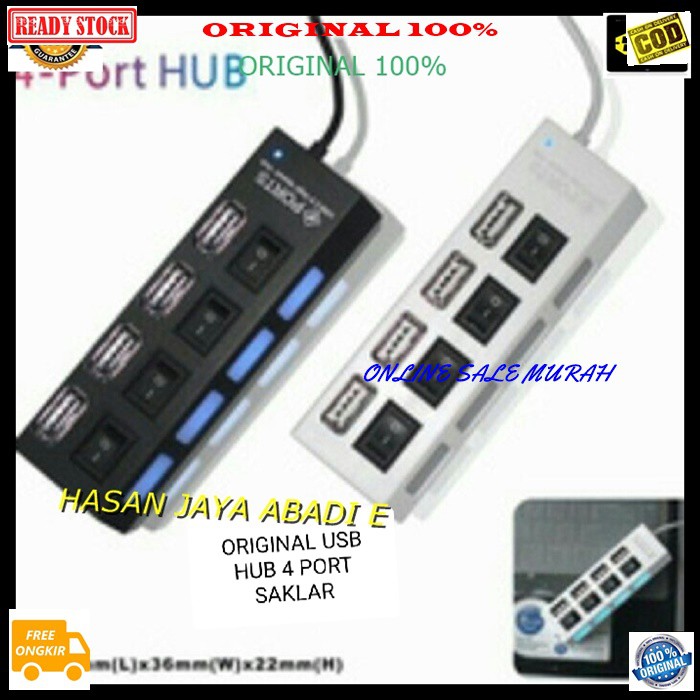 G247 ori 100% usb hub saklar 4port port slot sambungan device alat penambah cabang On Off 4in1 cable konektor kabel komputer cpu laptop speed pc penghubung adaptor original  PENAMBAH USB PORT 4 LUBANG  BISA UNTUK SEGALA KOMPUTER  BISA JG UNTUK SEGALA JENI