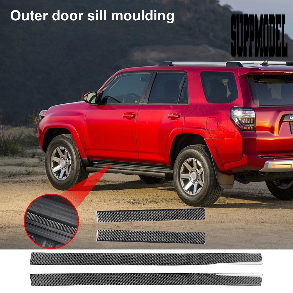 Suppmodelx 4Pcs Stiker Strip Carbon Fiber Pelindung Panel Pintu Mobil Toyota 4Runner 2010-2020