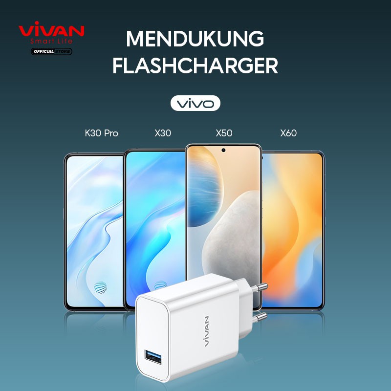 VIVAN Charger casan Flashcharger 33W Power 33 White Garansi Resmi 1 Tahun