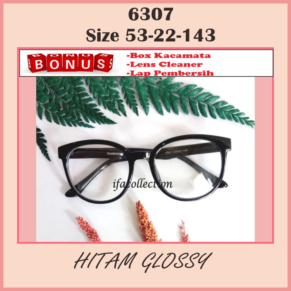 Kacamata Baca Bulat Besar + Lensa Minus Antiradiasi Photocromic Blueray Frame Retro Vintage