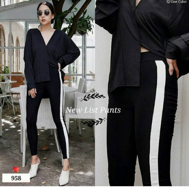 CELANA LUNA LIST PUTIH SCUBA / PANTS SLIDE STRIPE / PANTS LIST Scuba