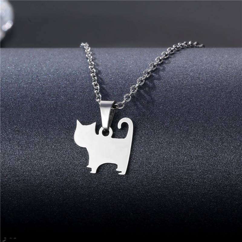 Hewan baru kalung lucu Kitty kalung 304 stainless steel anak kartun anak kucing klavikula rantai wan