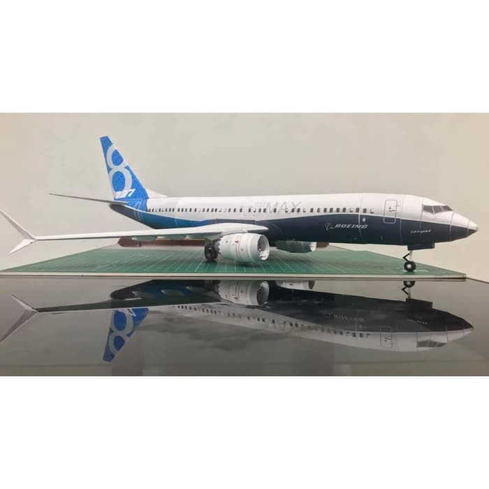 DIY Miniatur Papercraft Pesawat Boeing 737 Max Factory Livery